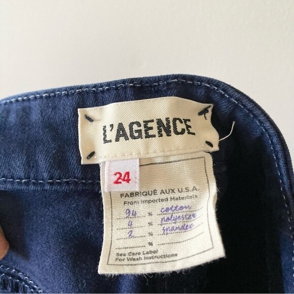 L’Agence Marlo Oxford Skinny‎ High Rise Silver Clasp Ankle Length Jeans 24 - Picture 4 of 7